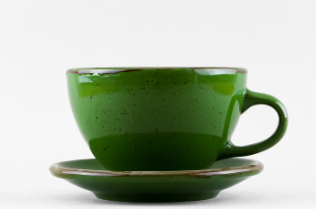 Чашка с блюдцем чайная ф. Alba mega grande рис. Punto Verde