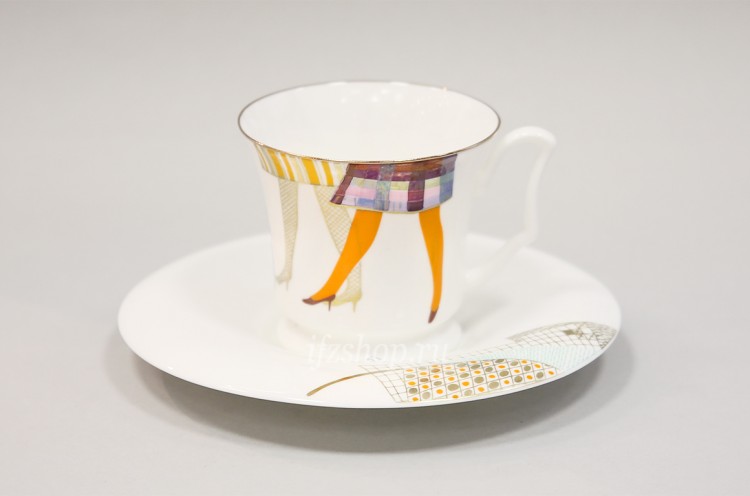 Чашка с блюдцем кофейная ф. Юлия рис. Shopping №1 в Москве