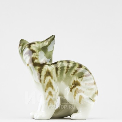 Кошка серая полосатая (высота 14 см)