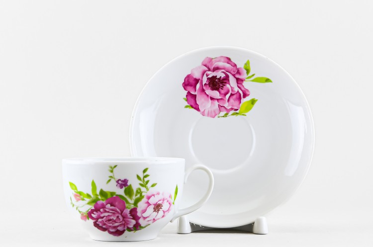 Набор из 4 чашек с блюдцем чайных ф. Янтарь рис. Оливия. Букет в Пензе