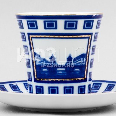 Бокал с блюдцем ф. Ленинградский-2 рис. Старо-Калинкин мост