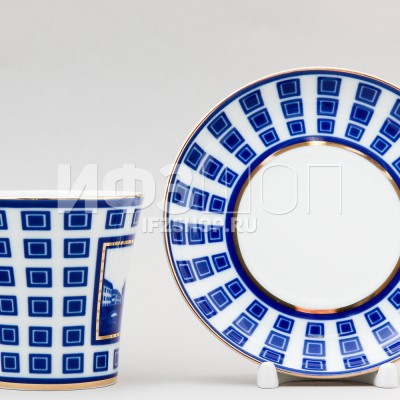 Бокал с блюдцем ф. Ленинградский-2 рис. Старо-Калинкин мост