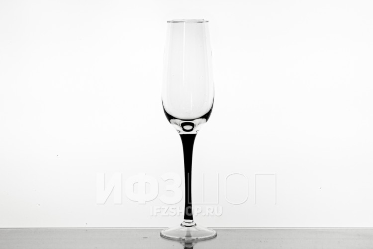 Набор из 6 бокалов для шампанского 180 мл ф. 6403 серия 200/2 (черная ножка) 