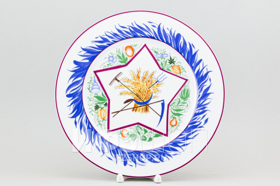 Декоративная тарелка 27 см рис. Большая звезда со снопом