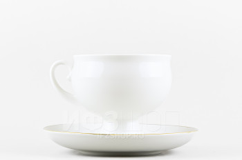 Чашка с блюдцем чайная ф. Классическая рис. Золотой кантик