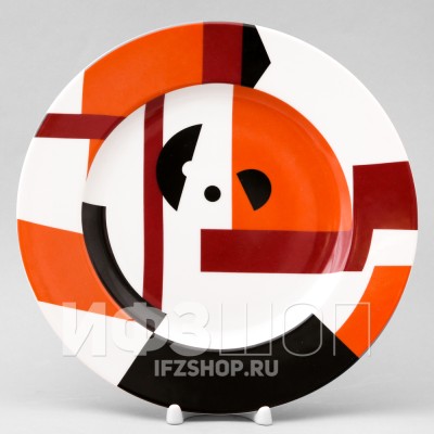 Декоративная тарелка 26.5 см рис. Красная