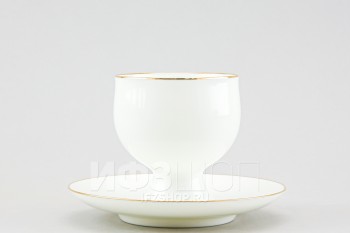 Чашка с блюдцем кофейная ф. Классическая-2 рис. Золотая лента