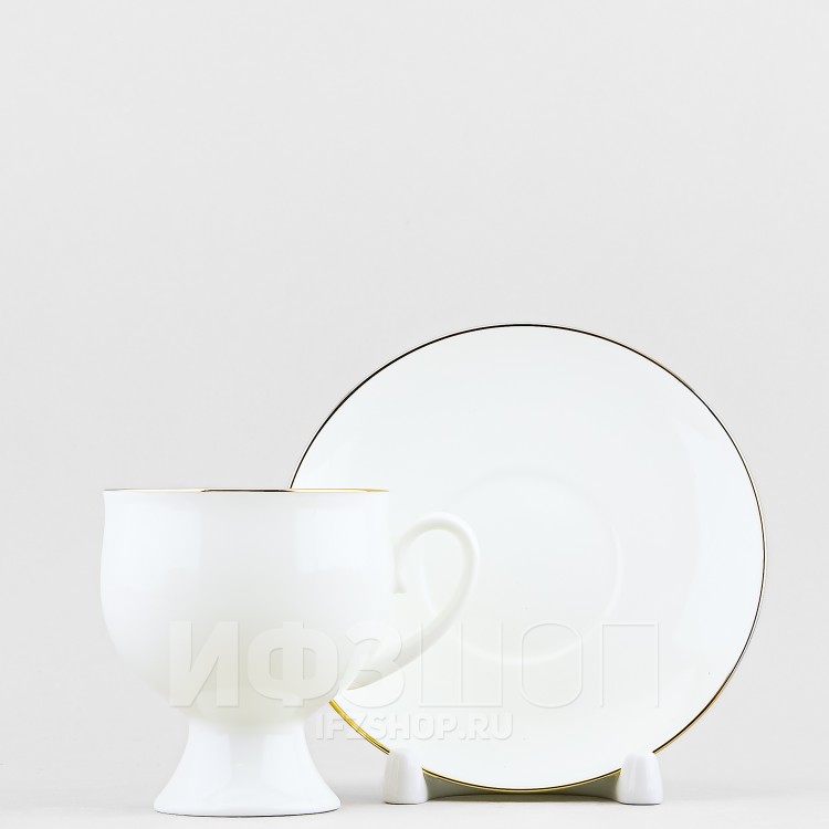 Чашка с блюдцем кофейная ф. Классическая-2 рис. Золотая лента в Москве