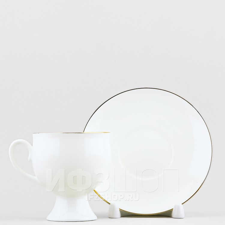 Чашка с блюдцем кофейная ф. Классическая-2 рис. Золотая лента в Москве