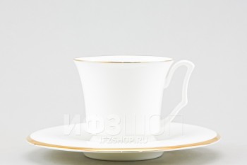 Чашка с блюдцем кофейная ф. Юлия рис. Золотая лента