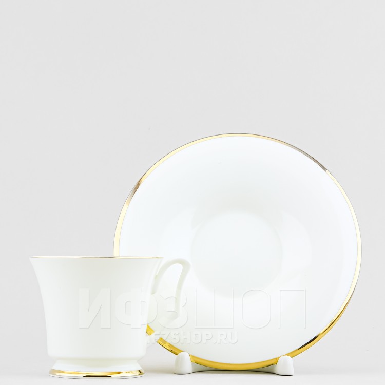 Чашка с блюдцем кофейная ф. Юлия рис. Золотая лента в Москве