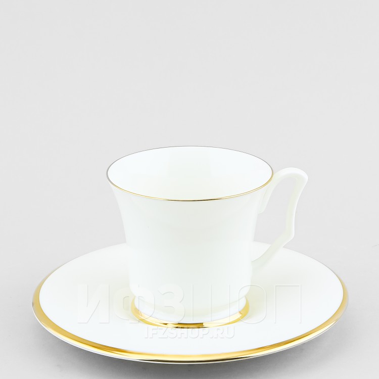 Чашка с блюдцем кофейная ф. Юлия рис. Золотая лента в Москве