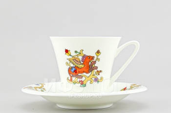 Чашка с блюдцем чайная ф. Сад рис. Русские сказки. Дракон