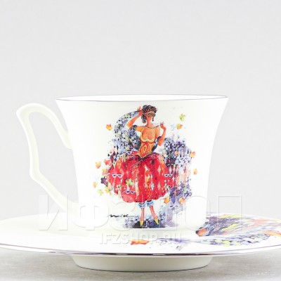 Чашка с блюдцем кофейная ф. Юлия рис. Осень