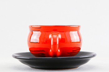 Чашка с блюдцем чайная ф. Штрих рис. Оранжевая полоска
