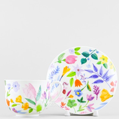 Чашка с блюдцем чайная ф. Ландыш рис. Primavera