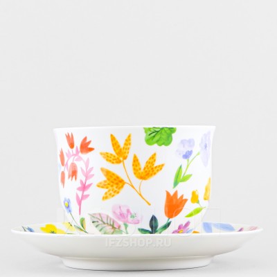 Чашка с блюдцем чайная ф. Ландыш рис. Primavera