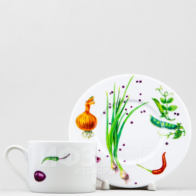 Чашка с блюдцем чайная ф. Соло рис. Мамина дача (микс) в Москве
