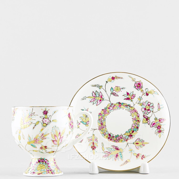 Чашка с блюдцем кофейная ф. Классическая-2 рис. Золотые ветви в Москве