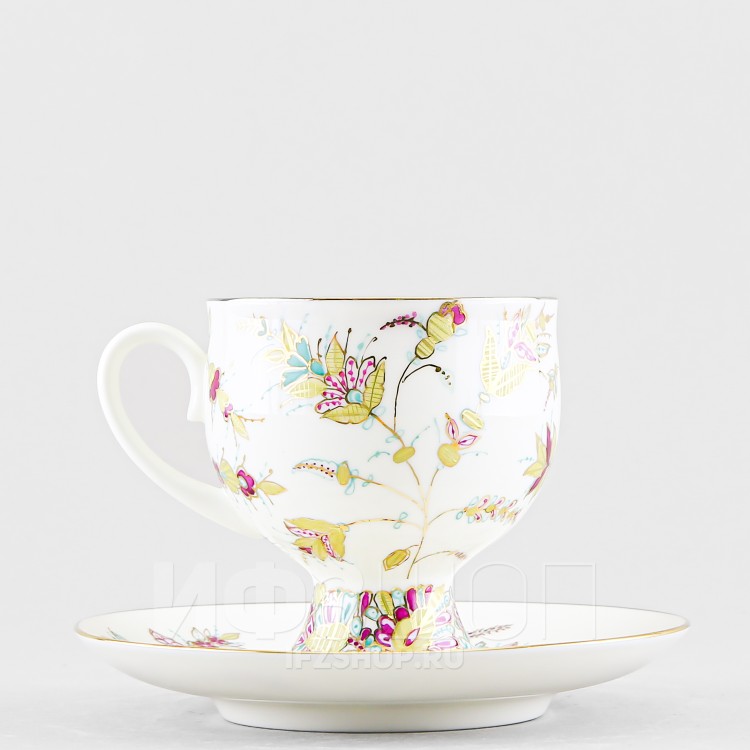 Чашка с блюдцем кофейная ф. Классическая-2 рис. Золотые ветви в Москве