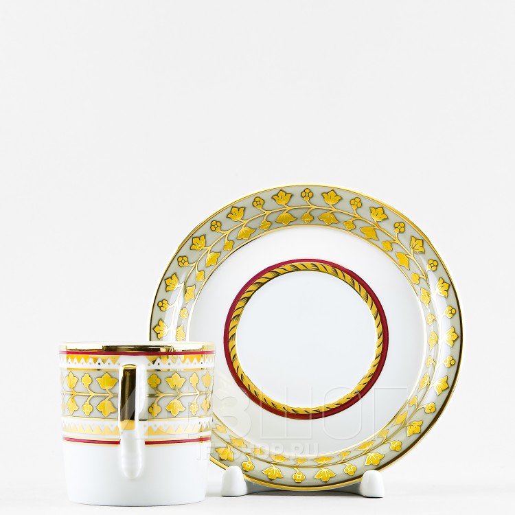 Чашка с блюдцем кофейная ф. Гербовая рис. Бельведер 