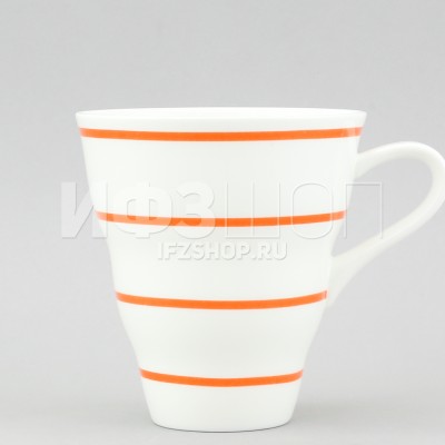 Бокал ф. Волнистый рис. Полоски. Оранжевый