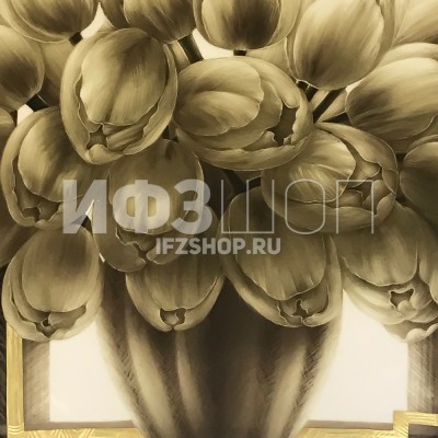 Блюдо декоративное 45 см рис. Тюльпаны