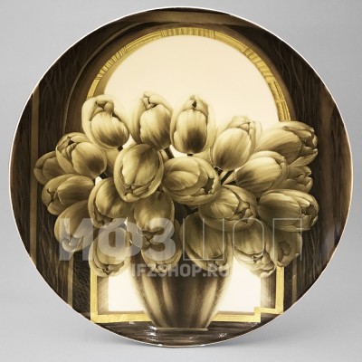 Блюдо декоративное 45 см рис. Тюльпаны