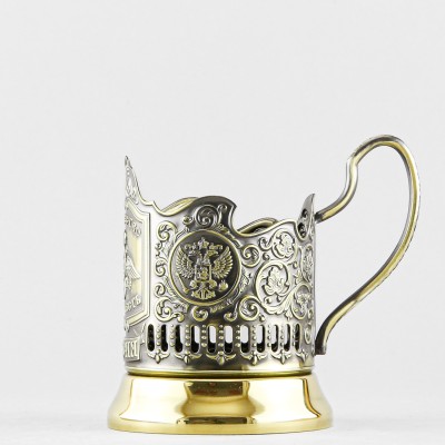 Подстаканник латунный, Отечество. Долг. Честь