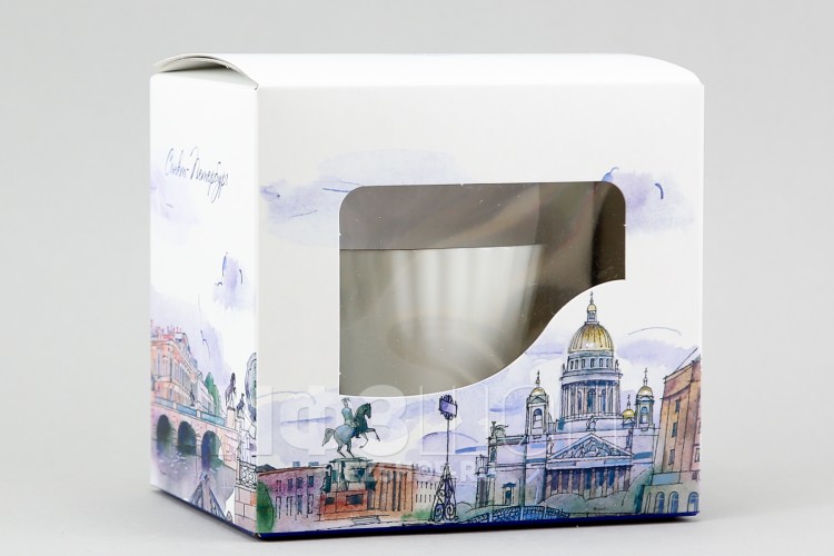 Чашка с блюдцем кофейная ф. Одуванчик рис. Золотой кантик в подарочной упаковке (Петербург) 