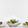 Сервиз чайный ф. Дачный рис. Цветущая земляника, 14 предметов (с чайником 1100 мл)