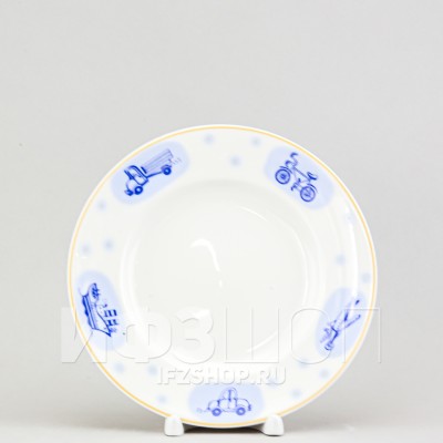 Тарелка плоская 18 см ф. Гладкая рис. Машинки