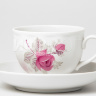 Чашка с блюдцем чайная ф. Гранатовый рис. Дикая роза