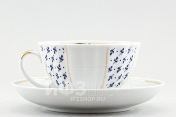 Чашка с блюдцем чайная ф. Белый лебедь рис. Ситец
