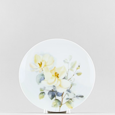 Тарелка плоская 20 см ф. Универсал рис. Белый шиповник