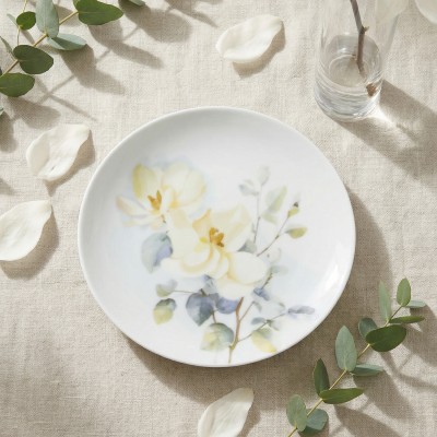 Тарелка плоская 20 см ф. Универсал рис. Белый шиповник