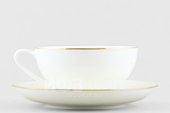 Чашка с блюдцем чайная ф. Купольная рис. Золотая лента