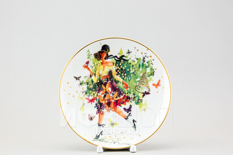 Декоративная тарелка 19.5 см рис. Летящая красота. Лето 