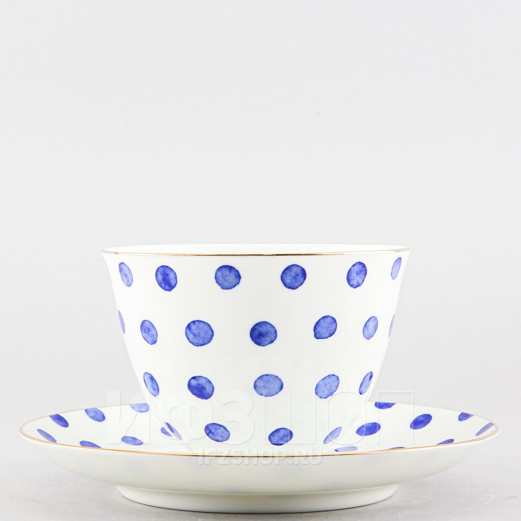 Чашка с блюдцем чайная ф. Весенняя-2 рис. Polka dot 