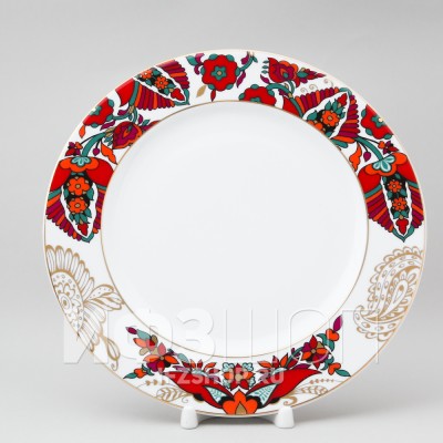 Тарелка плоская 25 см ф. Европейская-2 рис. Красный