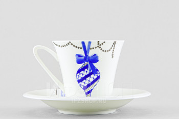 Чашка с блюдцем чайная ф. Сад рис. Новогодние игрушки