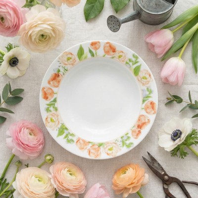 Тарелка глубокая 20 см ф. Идиллия рис. Цветочный дворик