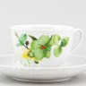 Чашка с блюдцем чайная ф. Гранатовый рис. Орхидея зеленая