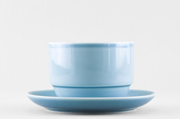 Набор из 6 чашек с блюдцем чайных ф. Браво рис. Акварель (голубой)