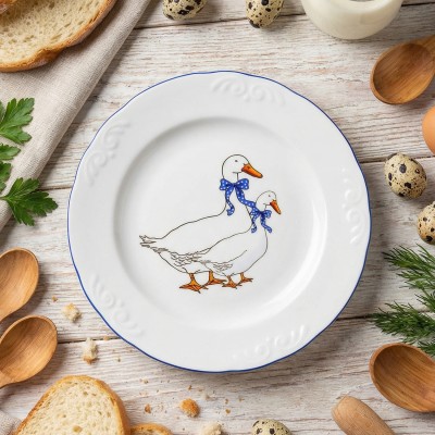 Тарелка плоская 24 см ф. Надежда рис. Гуси