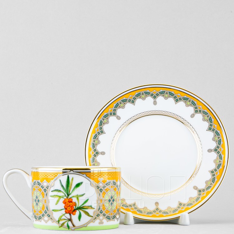 Чашка с блюдцем чайная ф. Соло рис. Облепиха сибирская в Москве