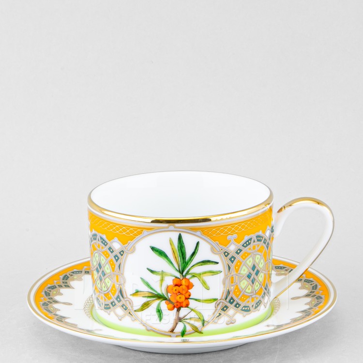 Чашка с блюдцем чайная ф. Соло рис. Облепиха сибирская в Москве
