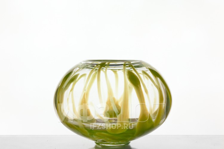 Ваза-шар, высота 13.5 см, диаметр 18.6 см, форма 8291/2 (цветная нить) 