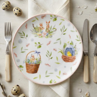 Тарелка плоская 24 см ф. Универсал рис. Sweet Home / Милый дом