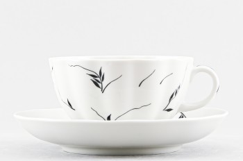 Чашка с блюдцем чайная ф. Тюльпан рис. Лунный (полуфабрикат)